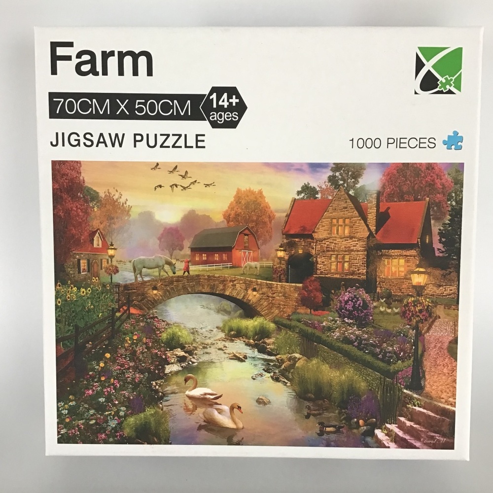 Farm Scene Puzzle 1000 Piece Flower Gardens Swans Horses